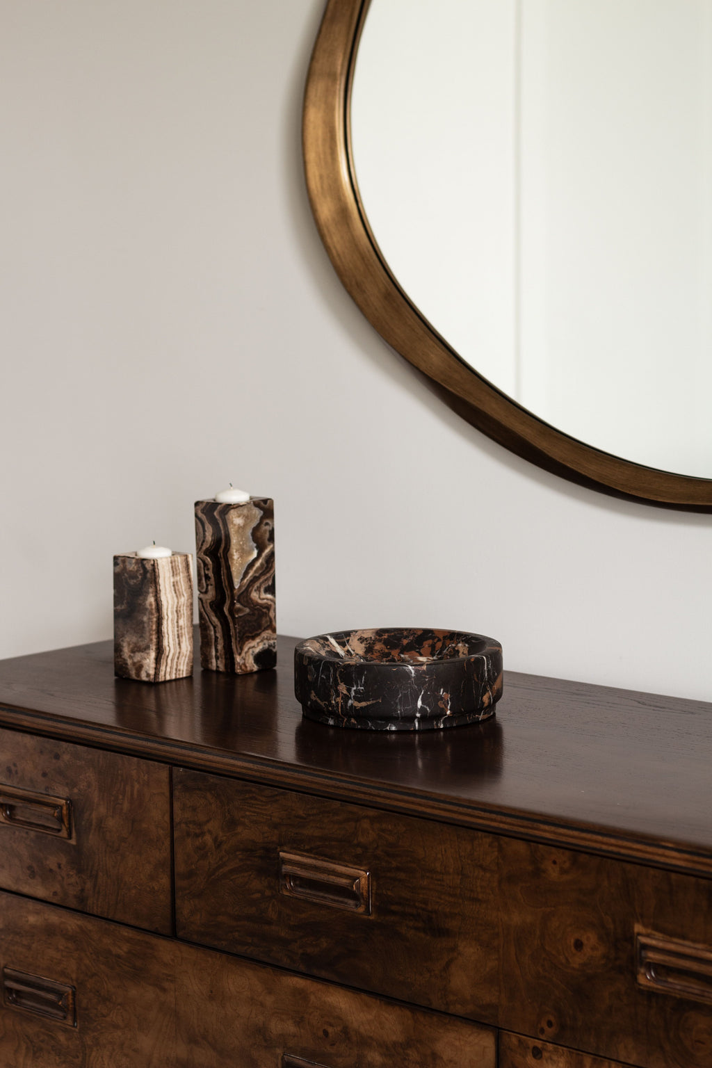 Chocolate Onyx Candle Holders