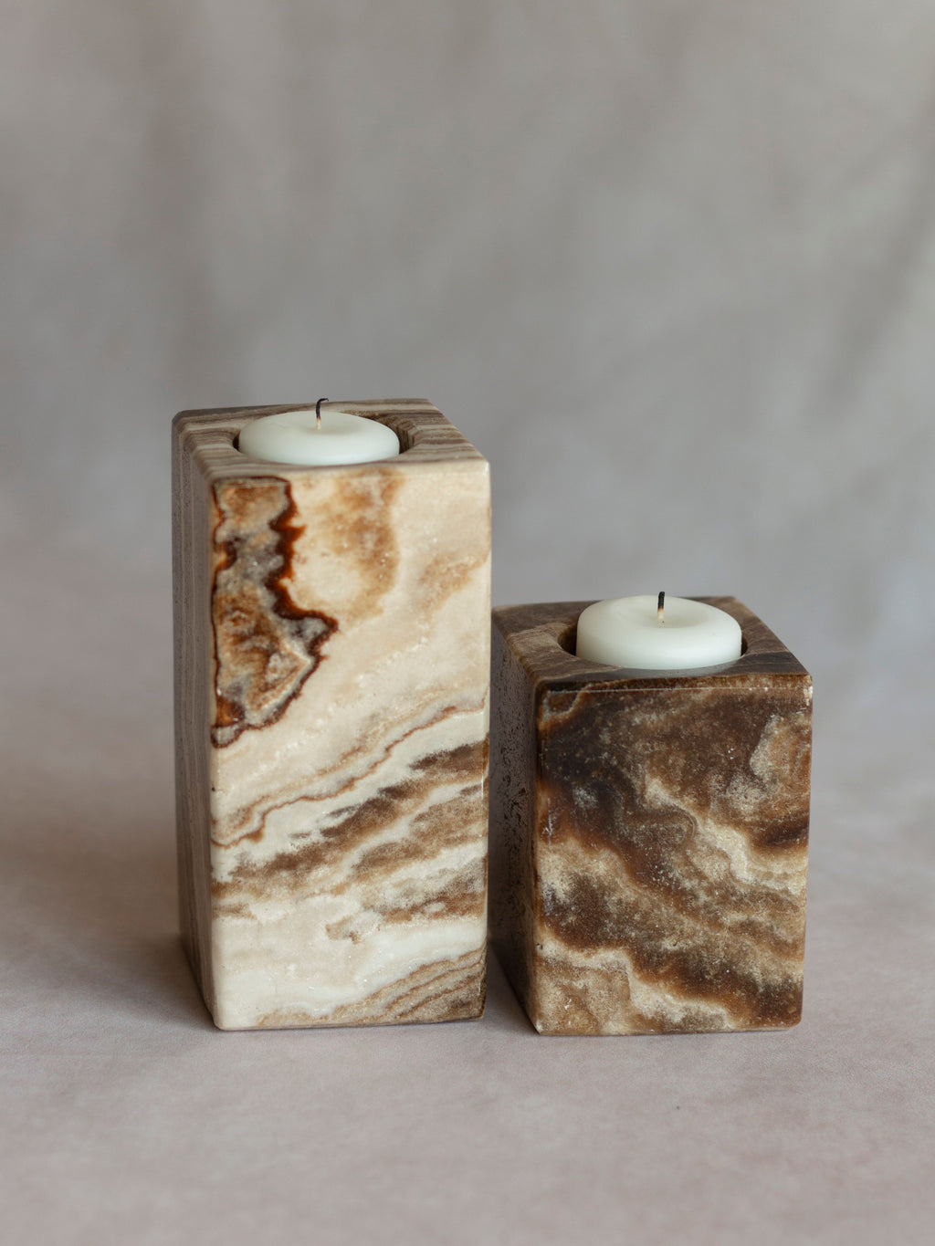 Chocolate Onyx Candle Holders