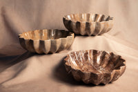 Signature Fluted Bowl - Marina Pink - pair displayed together
