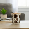 Lavender Verbena Brown Ceramic Fluted Scented Candle