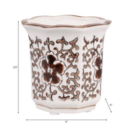 Plumeria Brown and White Ceramic Scented Candle