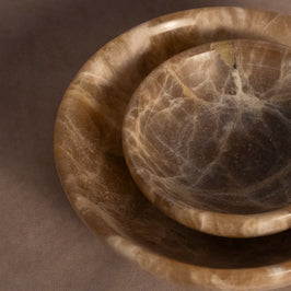 Warm & Earthy Trinket Bowl - Coke Marble - Large - size comparison