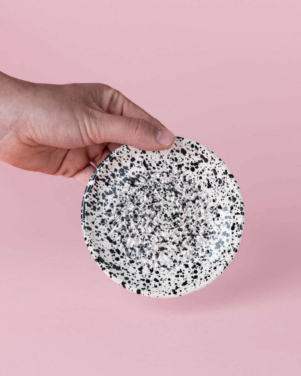 Small Ceramic Garlic Grater Plate - Black & White - Galaxy
