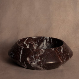 Angled Bowl - Red Zebra - Marble