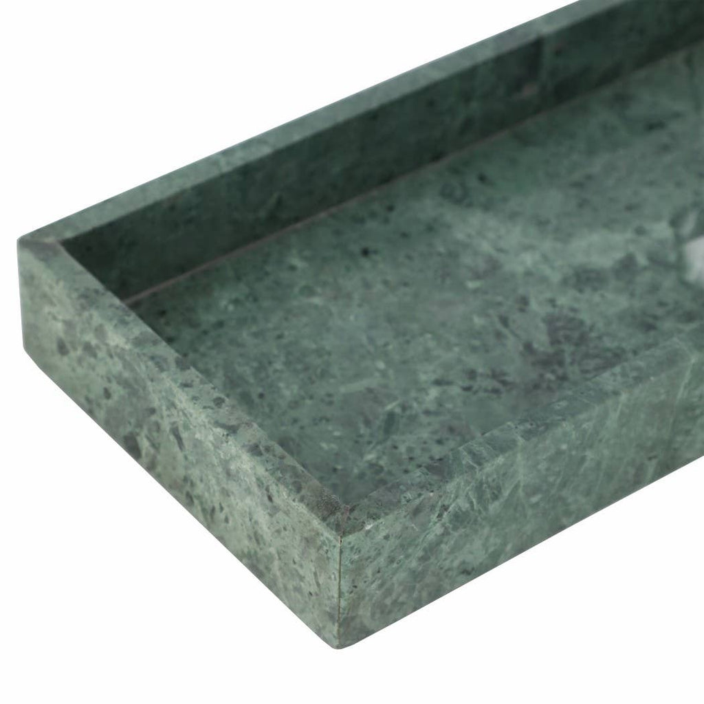 Green 12x6 in. Marble Rectangular Modern Candle Tray