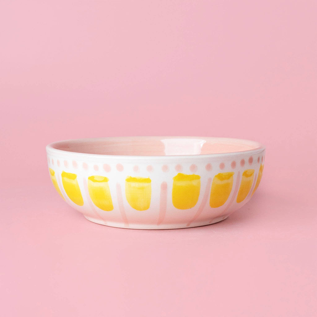 Medium Ceramic Garlic Grater Bowl - Yellow Valentina