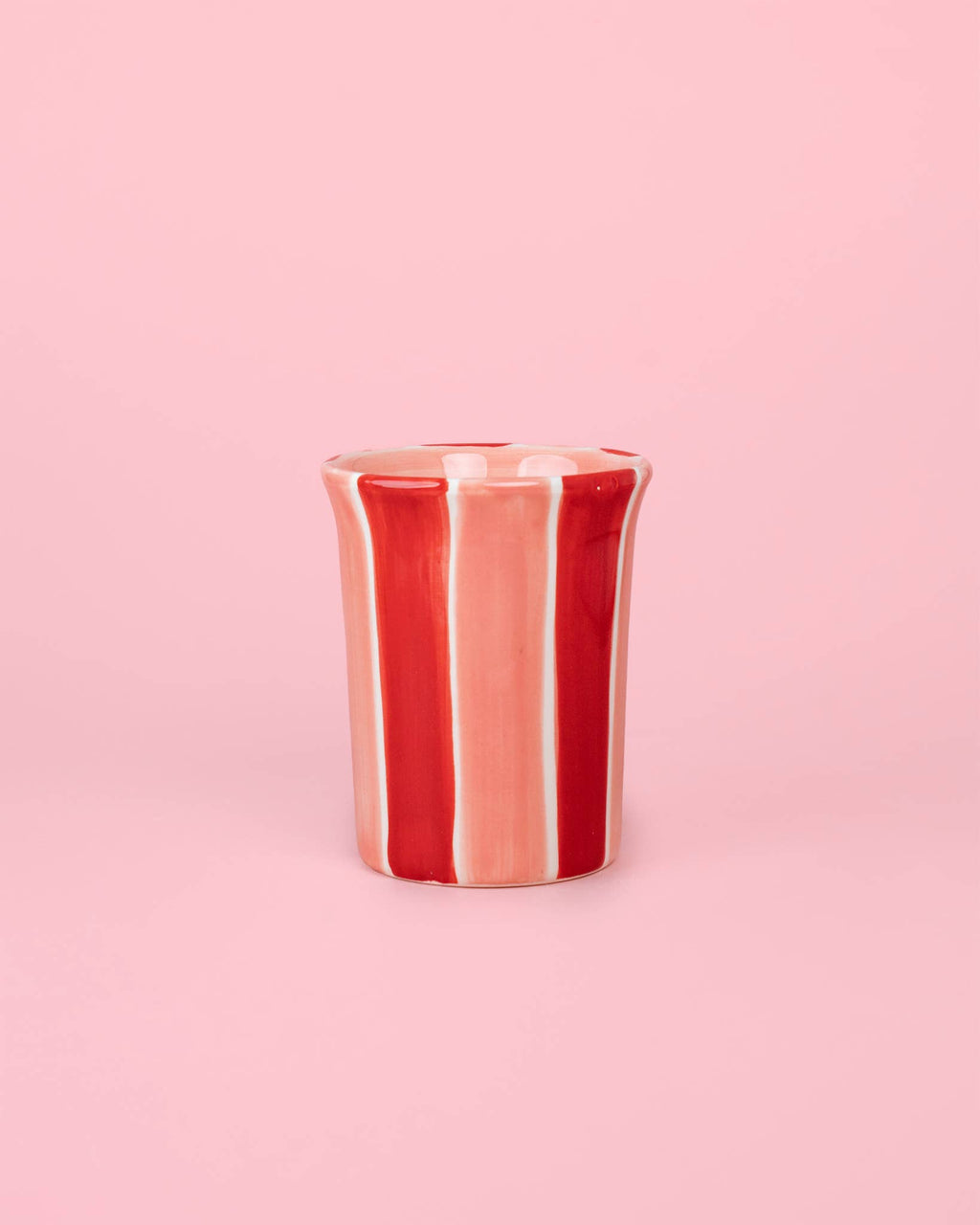 Artisanal Ceramic Mug Sweetheart Stripes Pottery Cup 250ml
