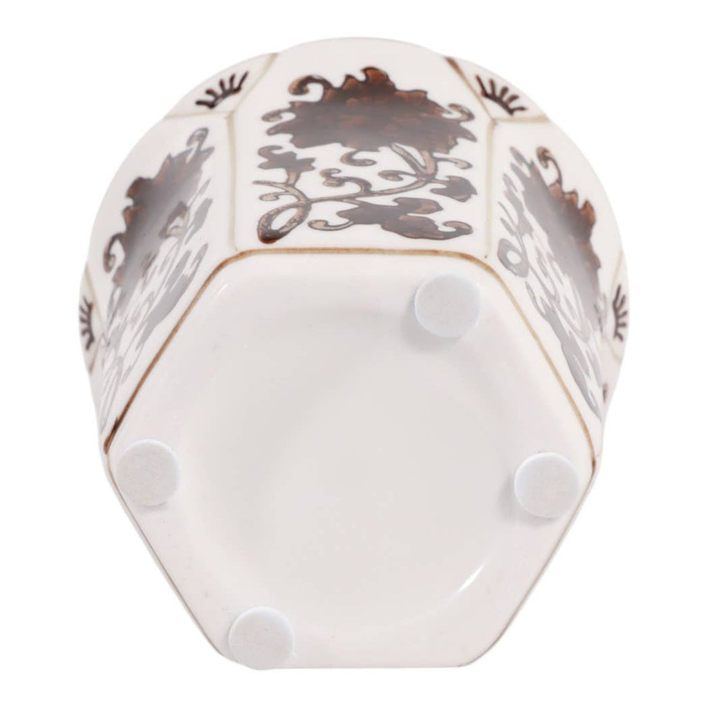 Lavender Verbena Brown Ceramic Fluted Scented Candle