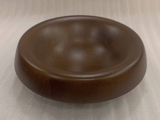 Sm Round Turned Serving Bowl Dark Walnut Dia 9.84"