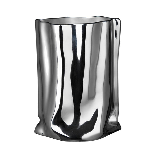 Modern Ceramic Vase, Minimalist Paper Bag Look, Home decor