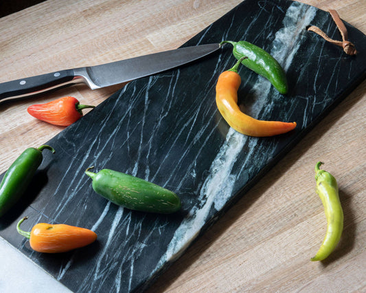 Milo Large Rectangle Black Marble Serving Cutting Board