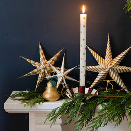 Gold Star Straight Dinner Candle