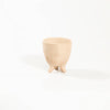 Sm Footed Pot Beige White Dia 5.25" & H 4.75"