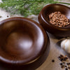 Sm Round Turned Serving Bowl Dark Walnut Dia 9.84"