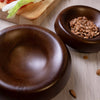 Lg Round Turned Serving Bowl Dark Walnut Dia 12"