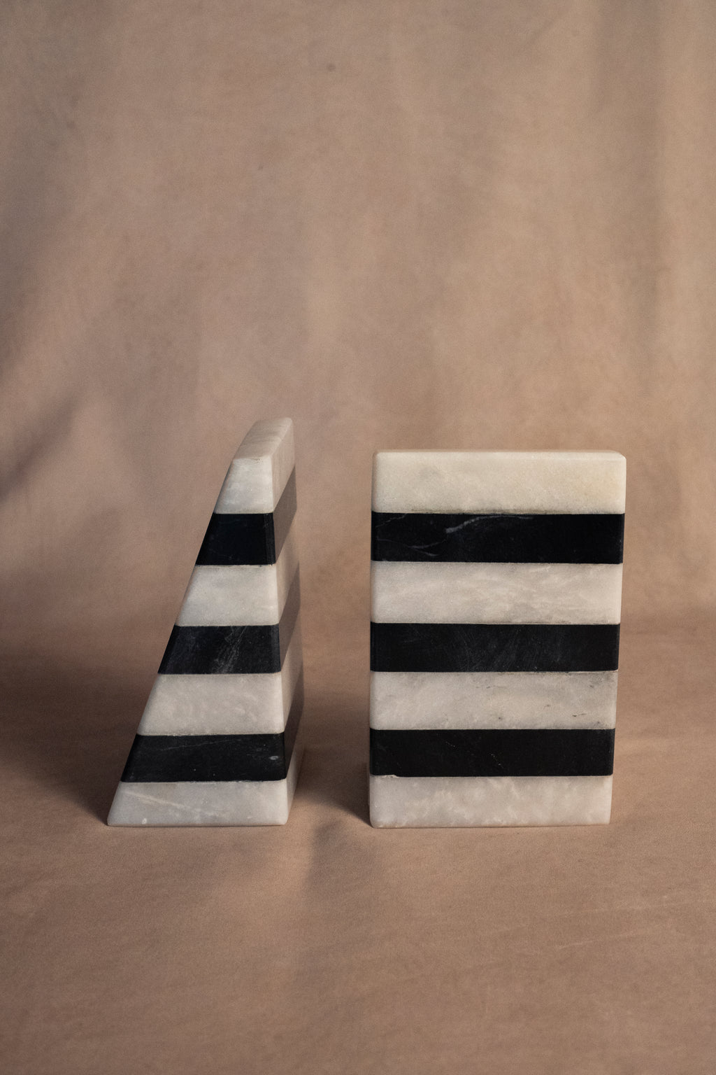 Striped Black & White Bookends
