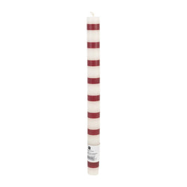 Burgundy & White Stripe Dinner Candle