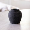 Leon Black Wash Round Vase Small