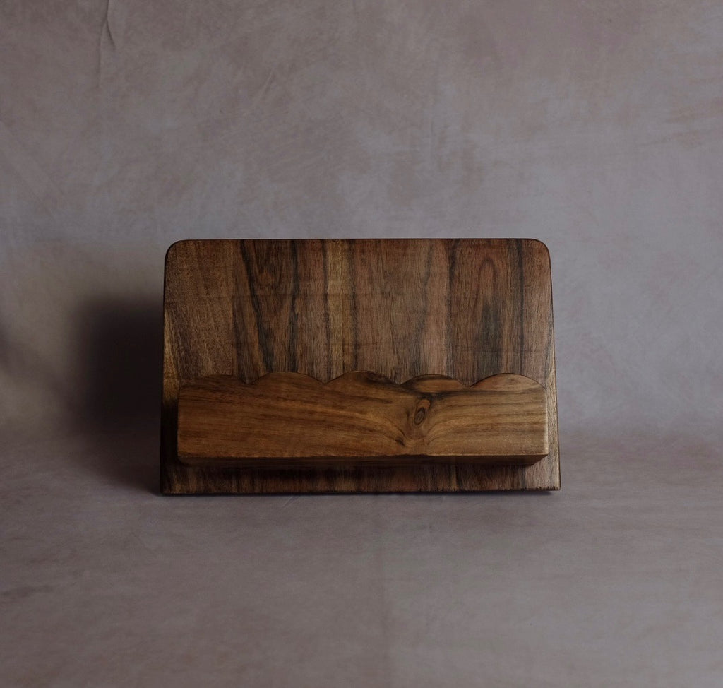 Mango Wood Scalloped Cookbook Stand
