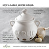 Ceramic Garlic Keeper, White, 5.75" x 5.25" x 5.5"