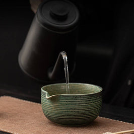 Ceramic Matcha Set - Green Brown