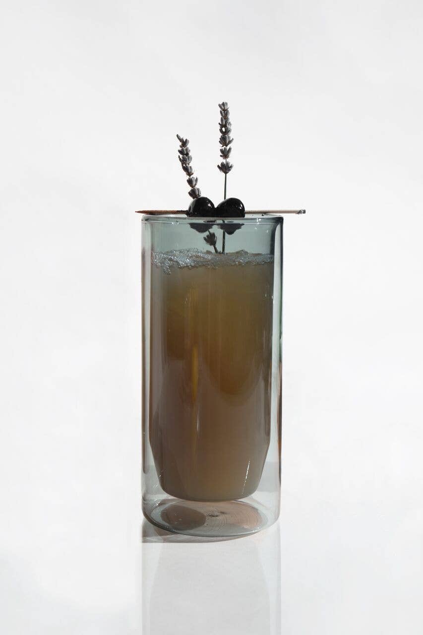 16 oz Double-Wall Gray Glass Set