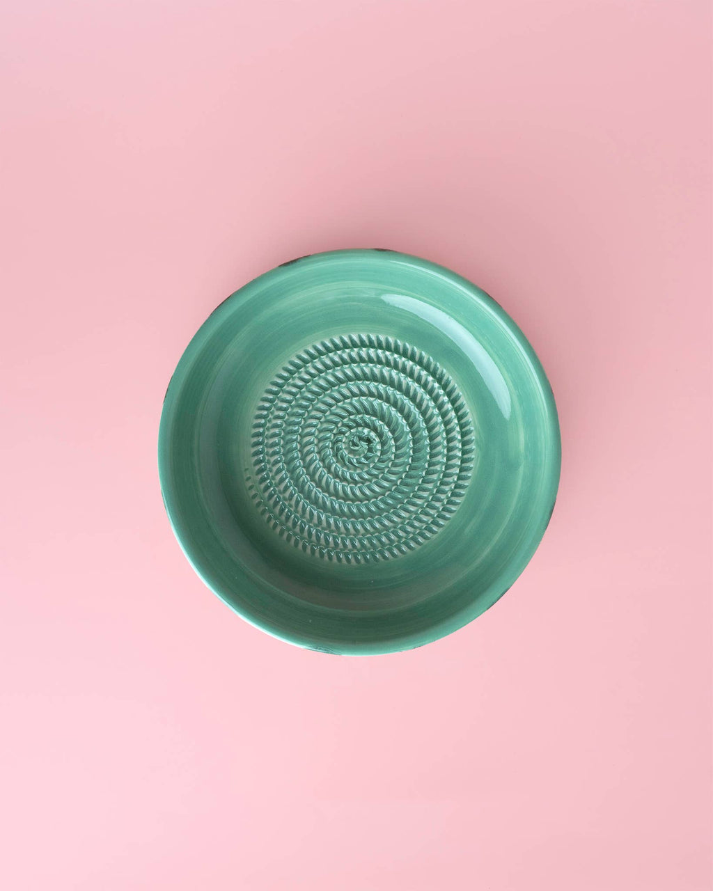 Garlic Grater Plate - Large Ceramic Green Jade