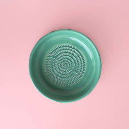 Garlic Grater Plate - Large Ceramic Green Jade