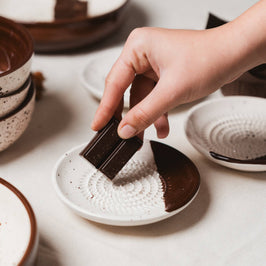 Small Ceramic Grater Plate - Brown