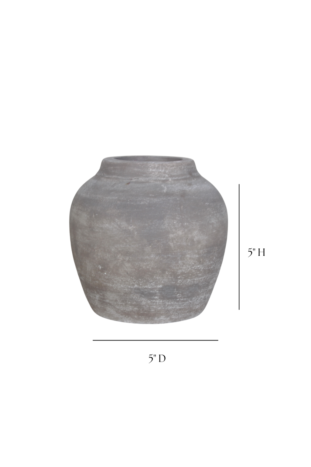 Hugo Grey Wash Round Vase Small