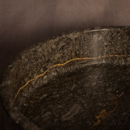 Signature Speckled Bowl - Oceanic Gray Marble - close-up detail