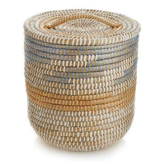 Tall Lidded Seashore Basket