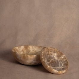Warm & Earthy Trinket Bowl - Coke Marble - Large - pair displayed together