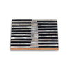 Sleek Gray Wood Coaster with Black Lines