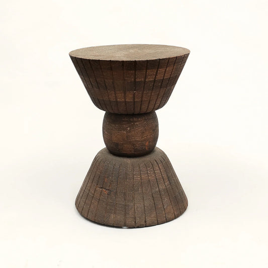 Handcrafted Pellet Drum Solid Wood End Table
