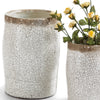 Crackle Glazed Rustic Vase Medium - White