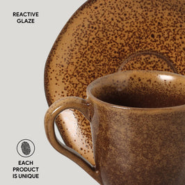 Organic Espresso coffee cup and Saucer 4.06 Oz Dijon