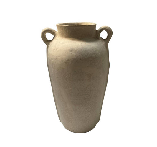 Paper Mache Vase Eco Mix White H 16.3" & Dia 8.5"