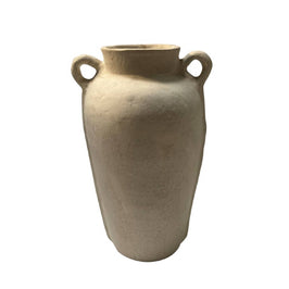 Paper Mache Vase Eco Mix White H 16.3" & Dia 8.5" - Marigold Market