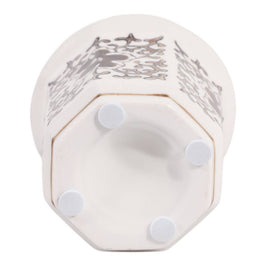 Plumeria Brown and White Ceramic Scented Candle