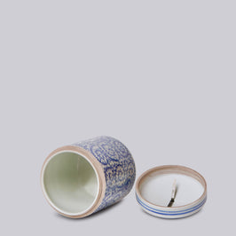 Blue and White Porcelain Scrolling Peony Storage Jar