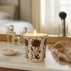 Lavender Verbena Brown Ceramic Fluted Scented Candle