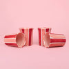 Artisanal Ceramic Mug Sweetheart Stripes Pottery Cup 250ml