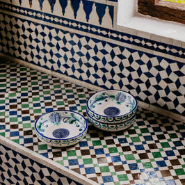 Large Ceramic Garlic Grater Plate - Blue Granada