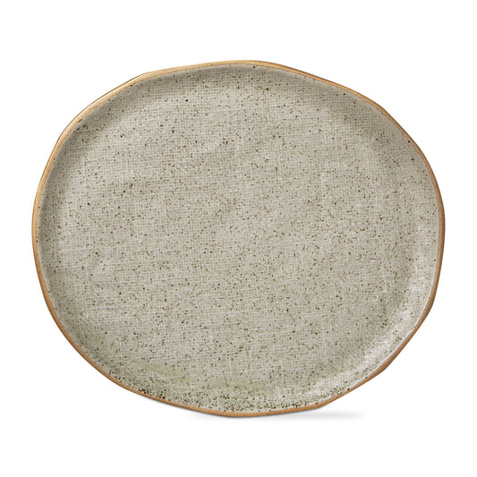 Matte Reactive Speckle Texture Glaze Platter - Beige