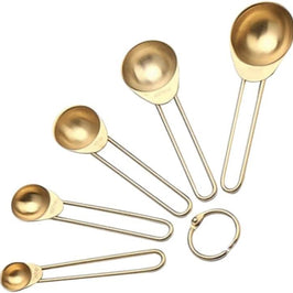 Gold Colored Stainless Steel Measuring Spoons – 5 Pcs Set
