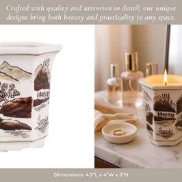 Sage & Eucalyptus Brown Ceramic Scented Candle