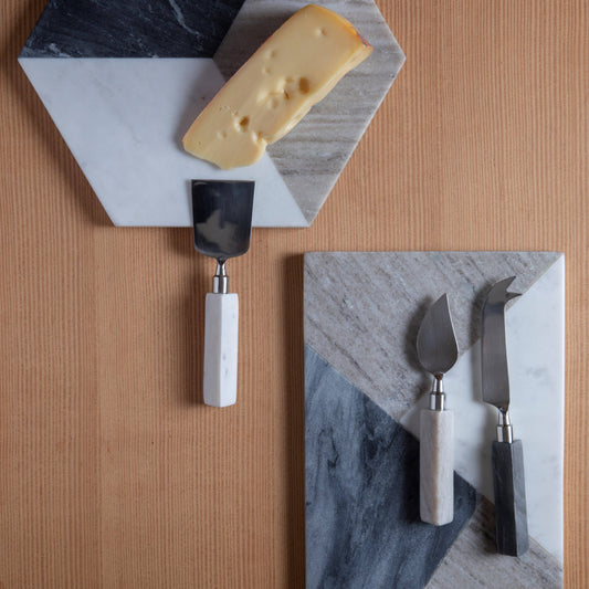 Geometric Marble Triangular Cheese Spreaders