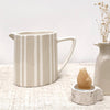 Sand striped pitcher L16 W10.5 H12cm