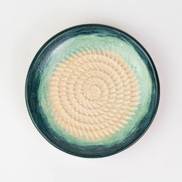 Small Ceramic Garlic Grater Plate - Turquoise Brisa